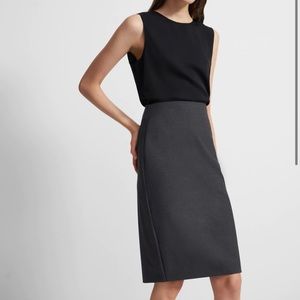 Theory A line Skirt in Good Wool, Charcoal